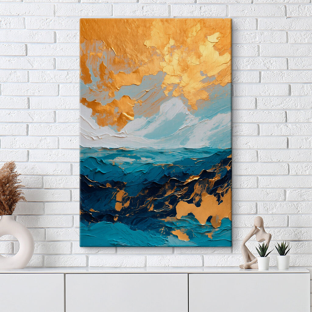 Céu dourado sobre azul-profundo — interior 3