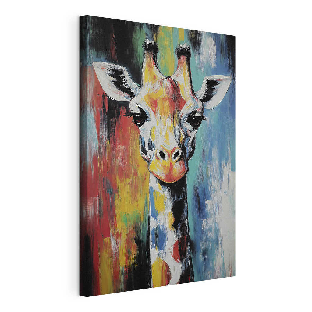 Girafa entre cores vivas — vista do produto