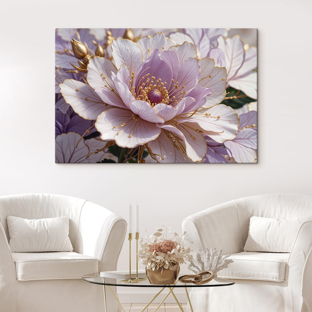 Flor lilás, veios dourados — interior 2