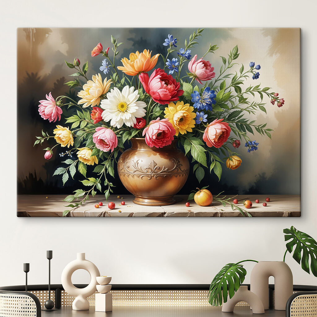 Rosas em taça decorada — interior 1