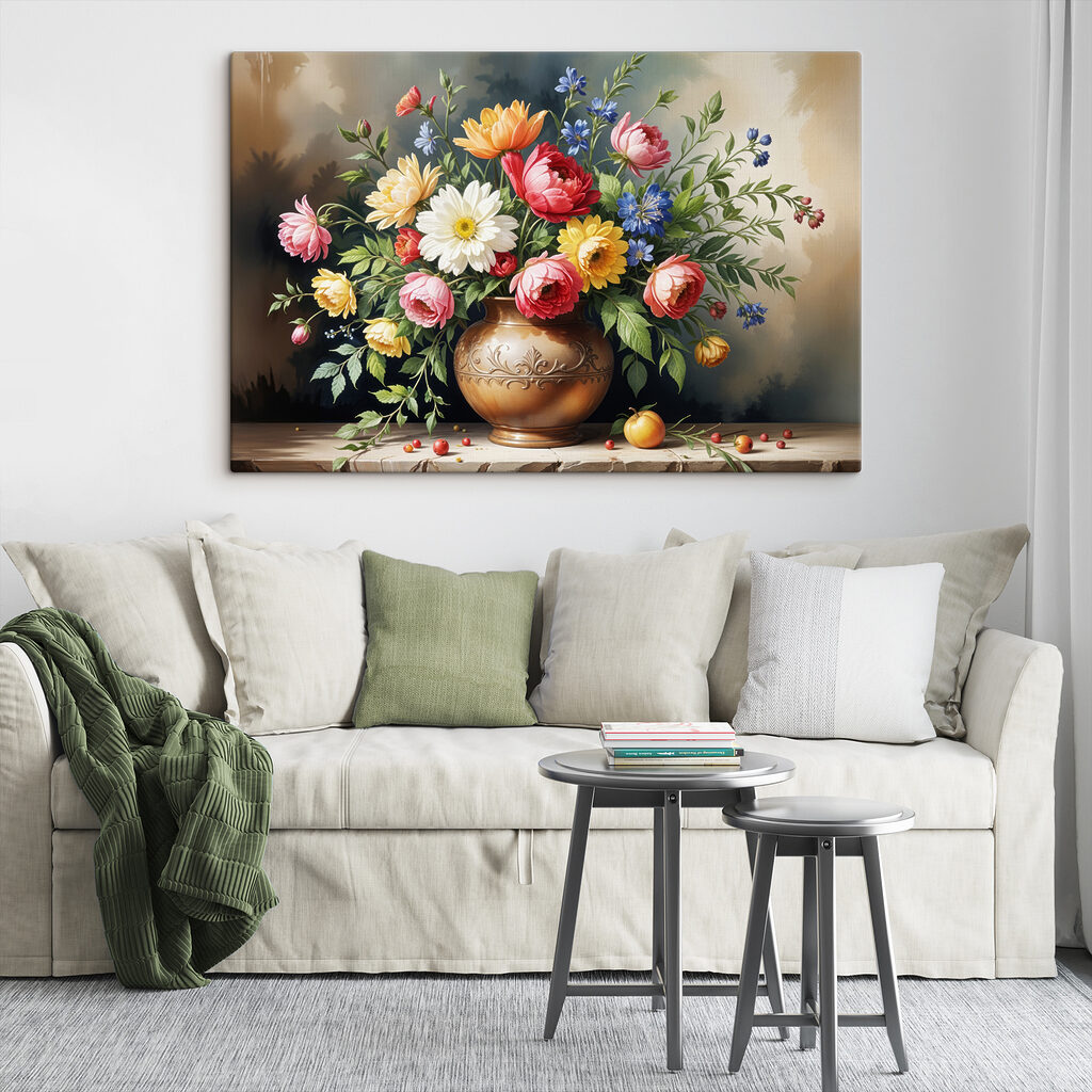 Rosas em taça decorada — interior 2