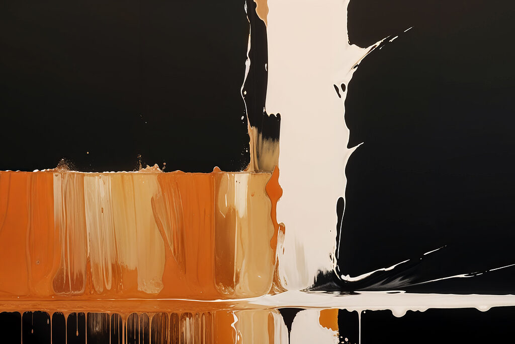 Traços ocre sobre preto — design completo