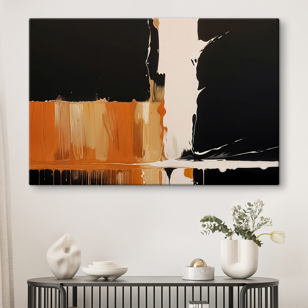 Traços ocre sobre preto — interior 1