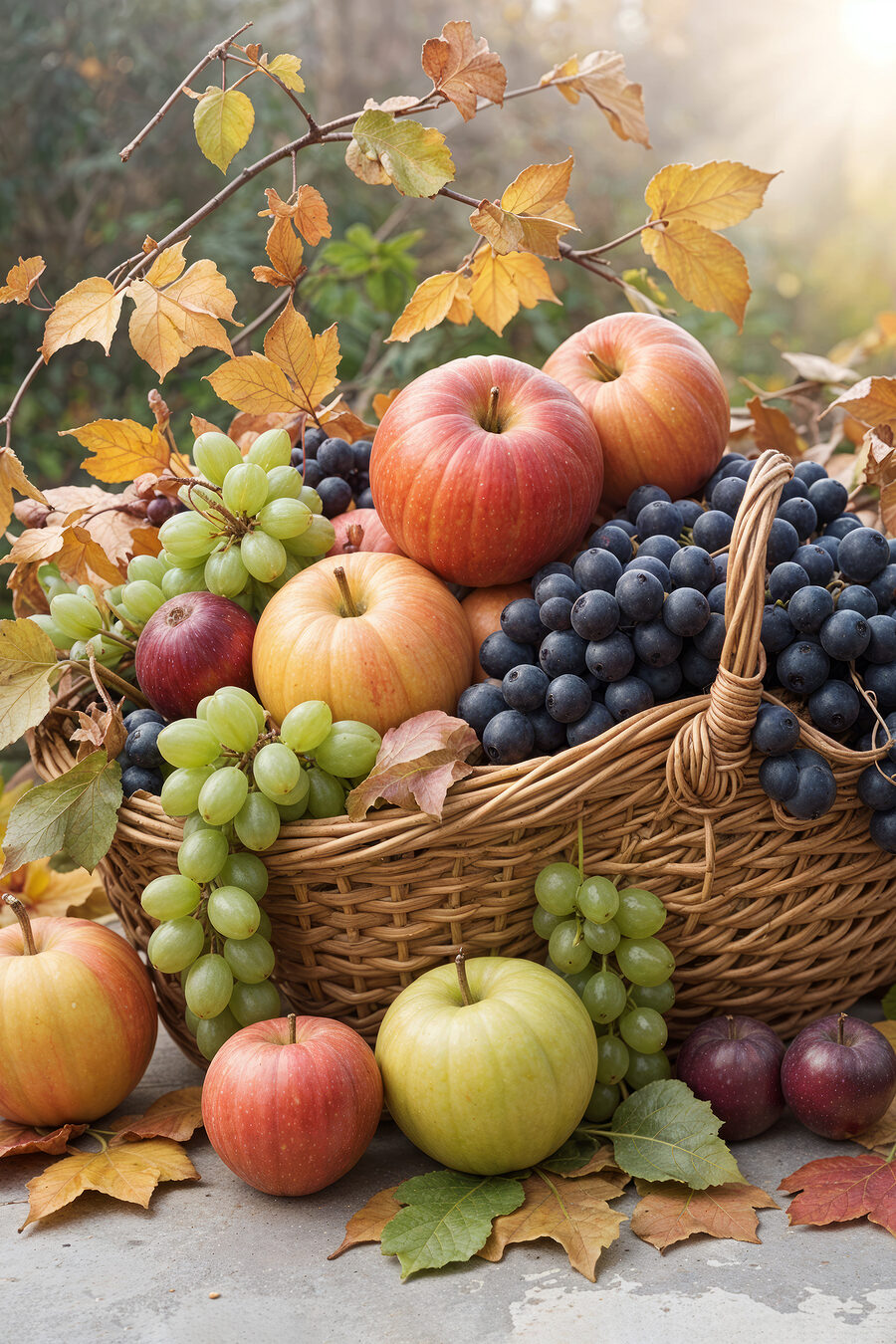 Cesto de fruta outonal — design completo