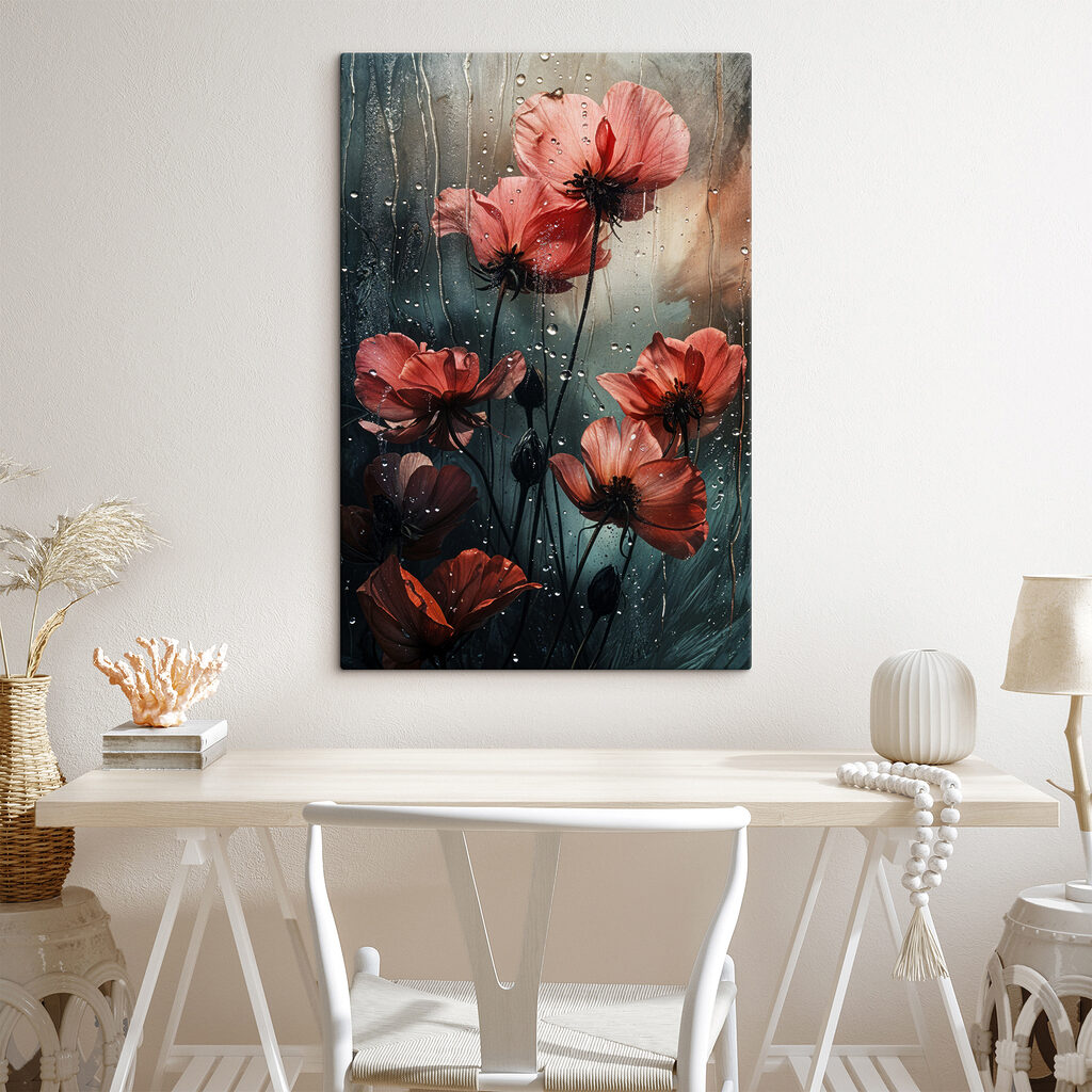 Flores vermelhas na chuva — interior 2