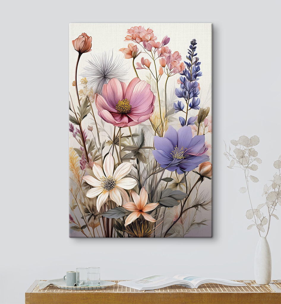 Flores silvestres em pastel — interior 1