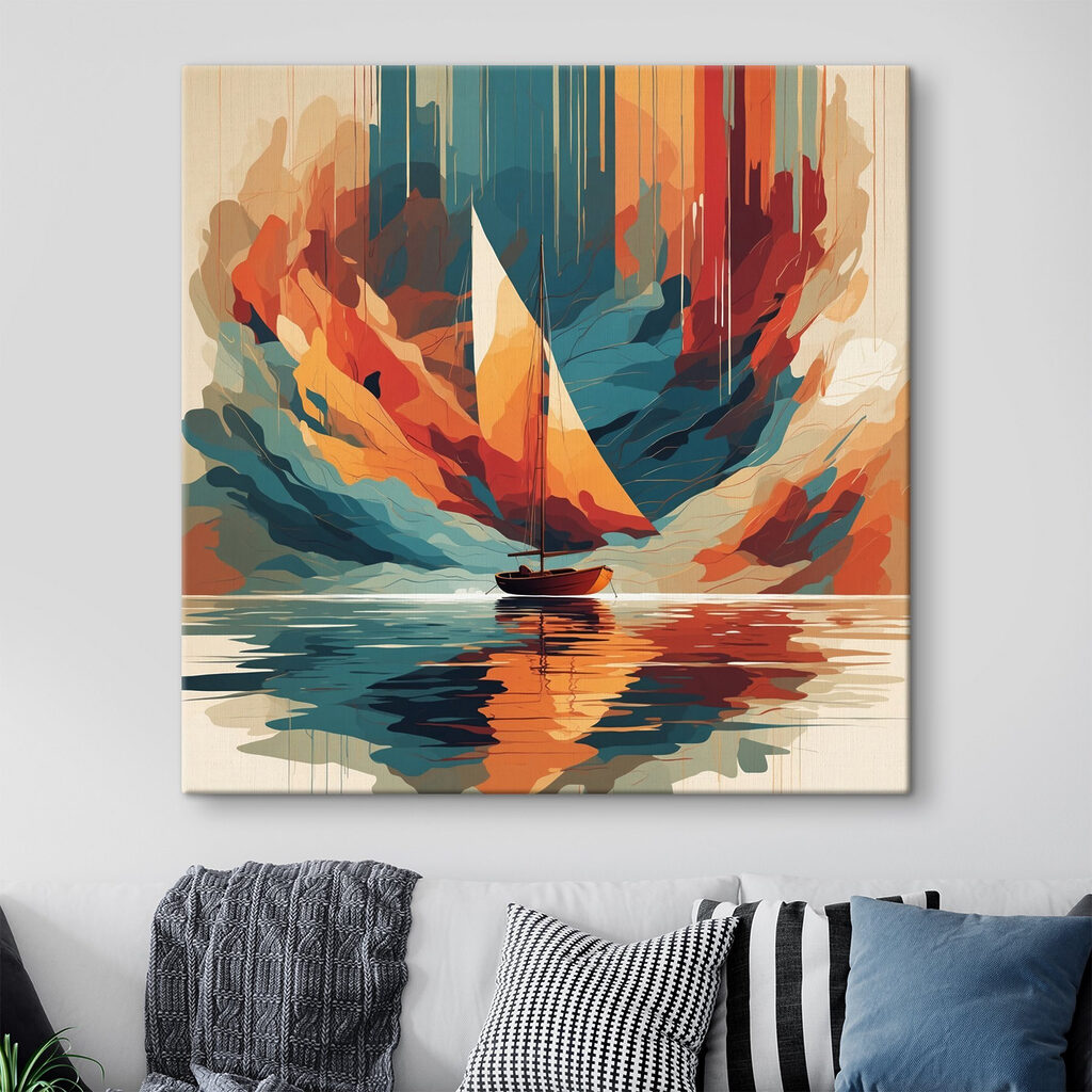 Veleiro entre falésias laranja — interior 4