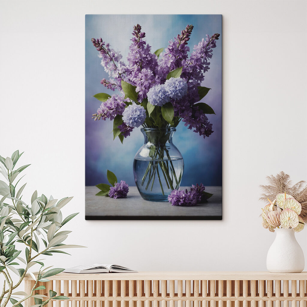 Lilases em vidro claro — interior 1