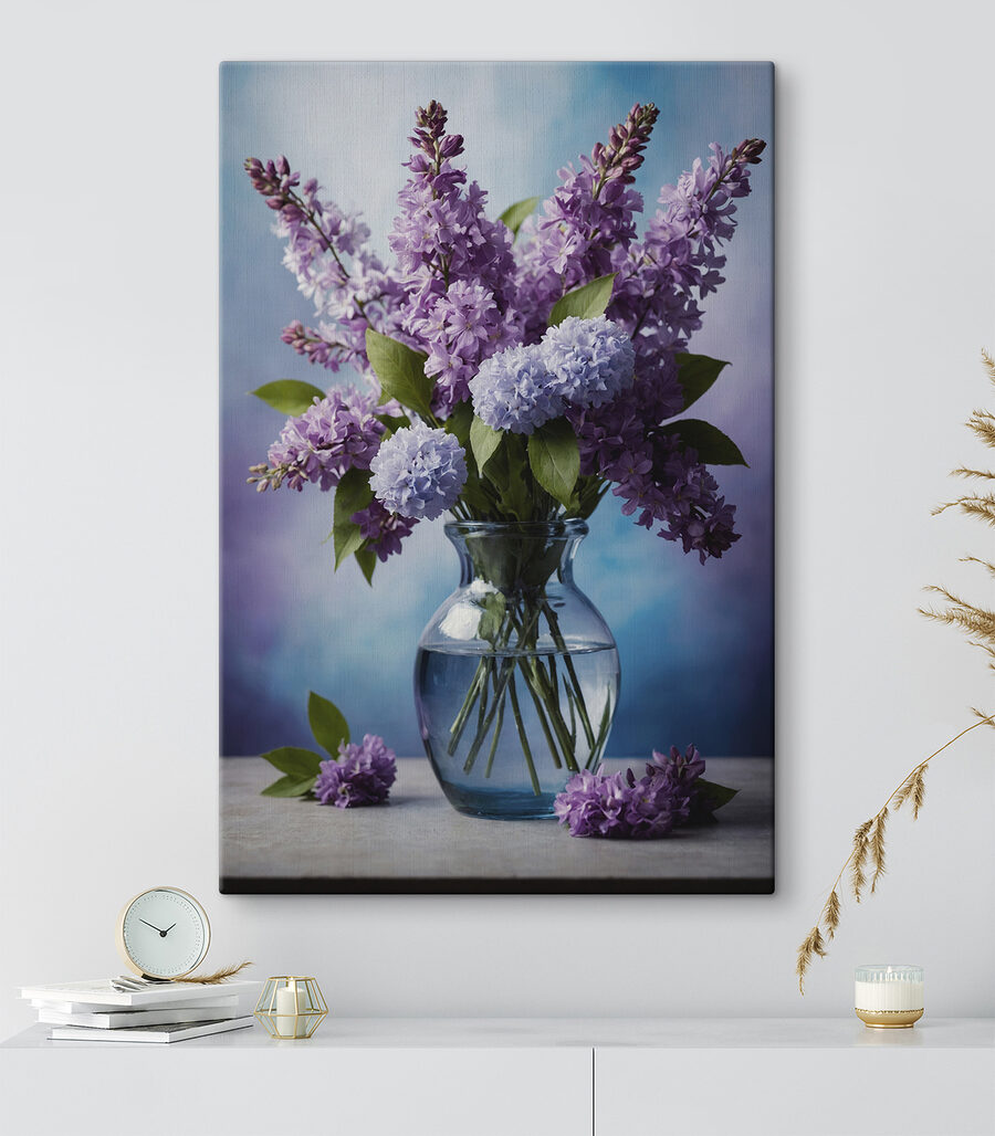 Lilases em vidro claro — interior 3