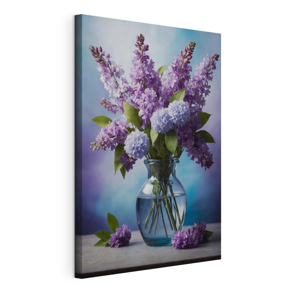 Lilases em vidro claro — vista do produto