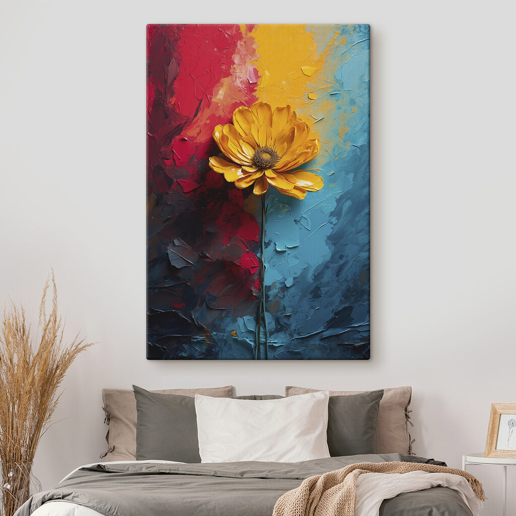 Flor amarela entre faixas — interior 2