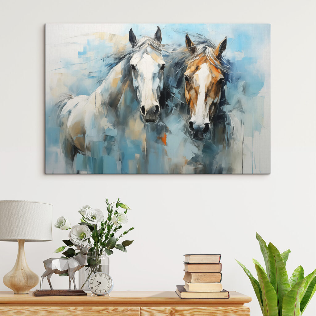 Dois cavalos em azul — interior 2