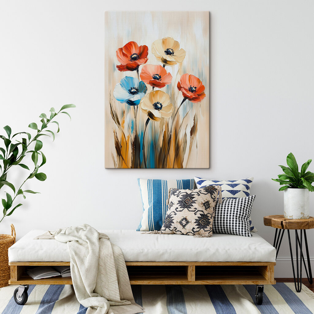 Flores entre hastes azuis — interior 3