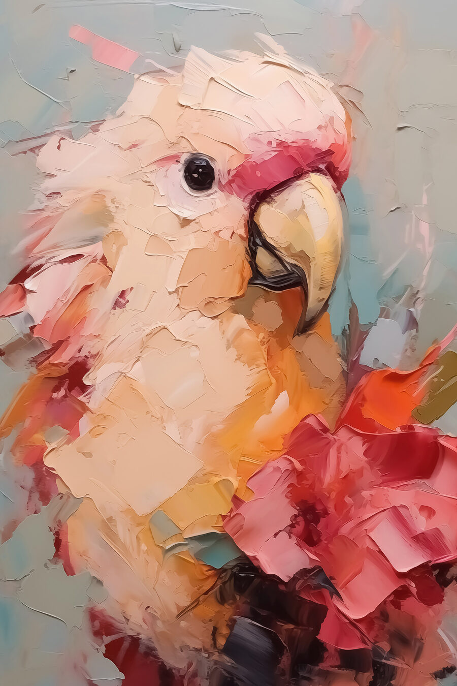 Cacatua em coral suave — design completo