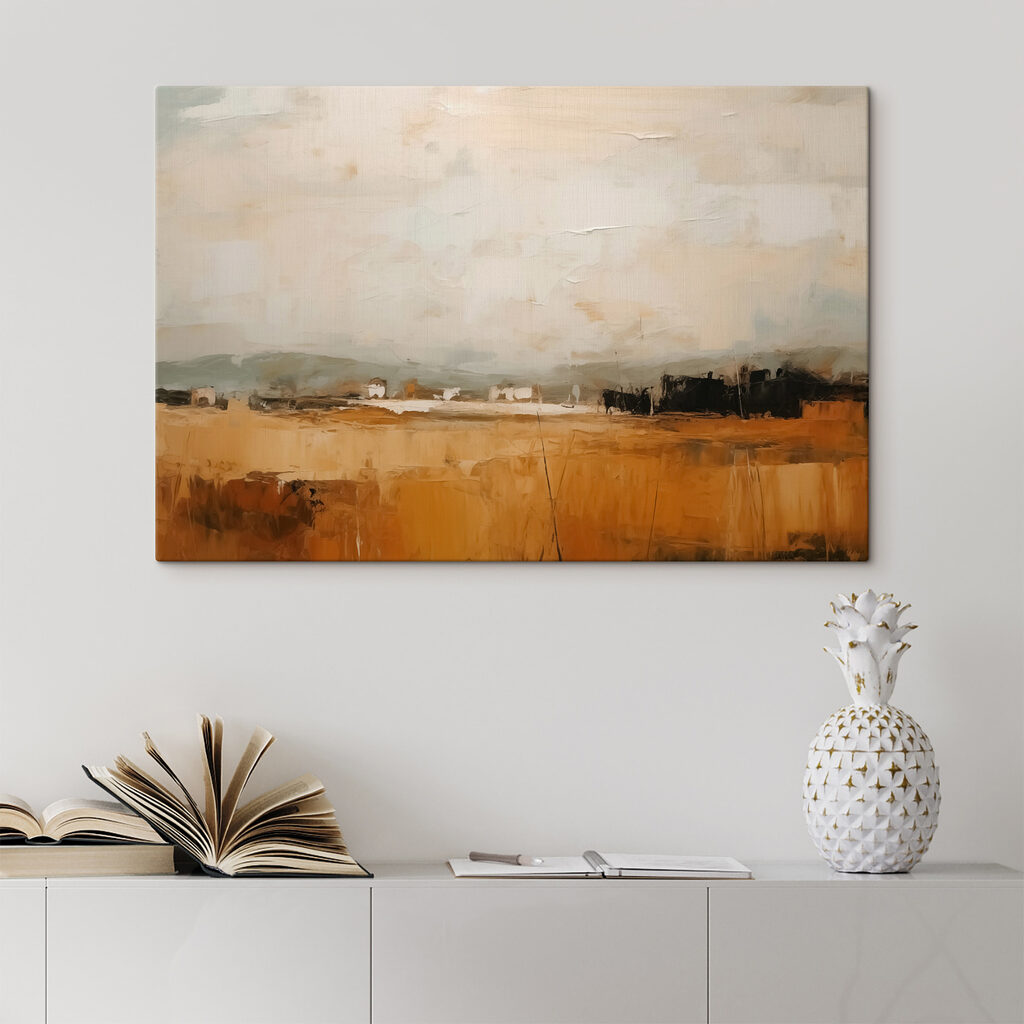 Horizonte sobre campos ocre — interior 1