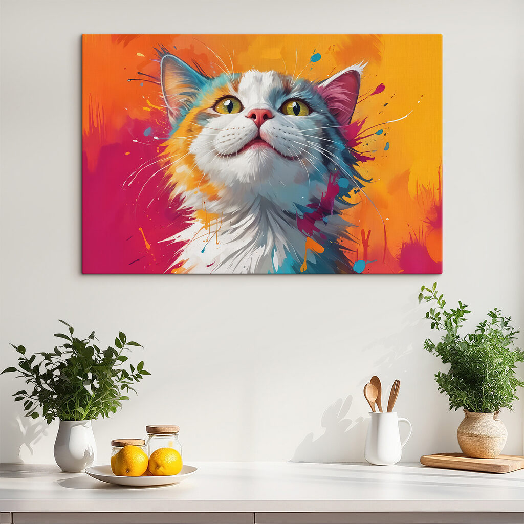 Gato entre cores vivas — interior 2