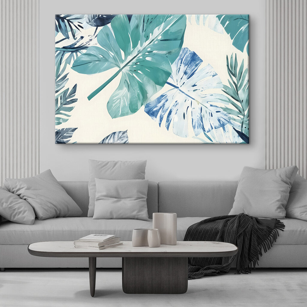 Folhas tropicais em aguarela — interior 1