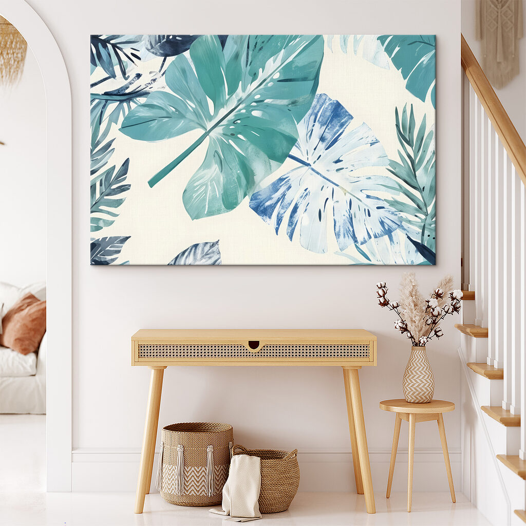 Folhas tropicais em aguarela — interior 2