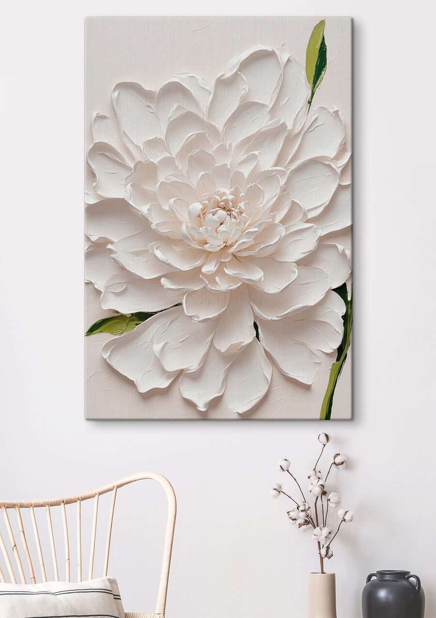 Flor branca e verde — interior 1