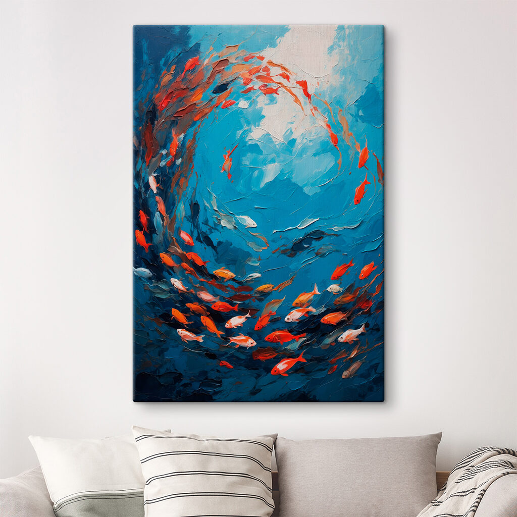 Peixes em círculo colorido — interior 2