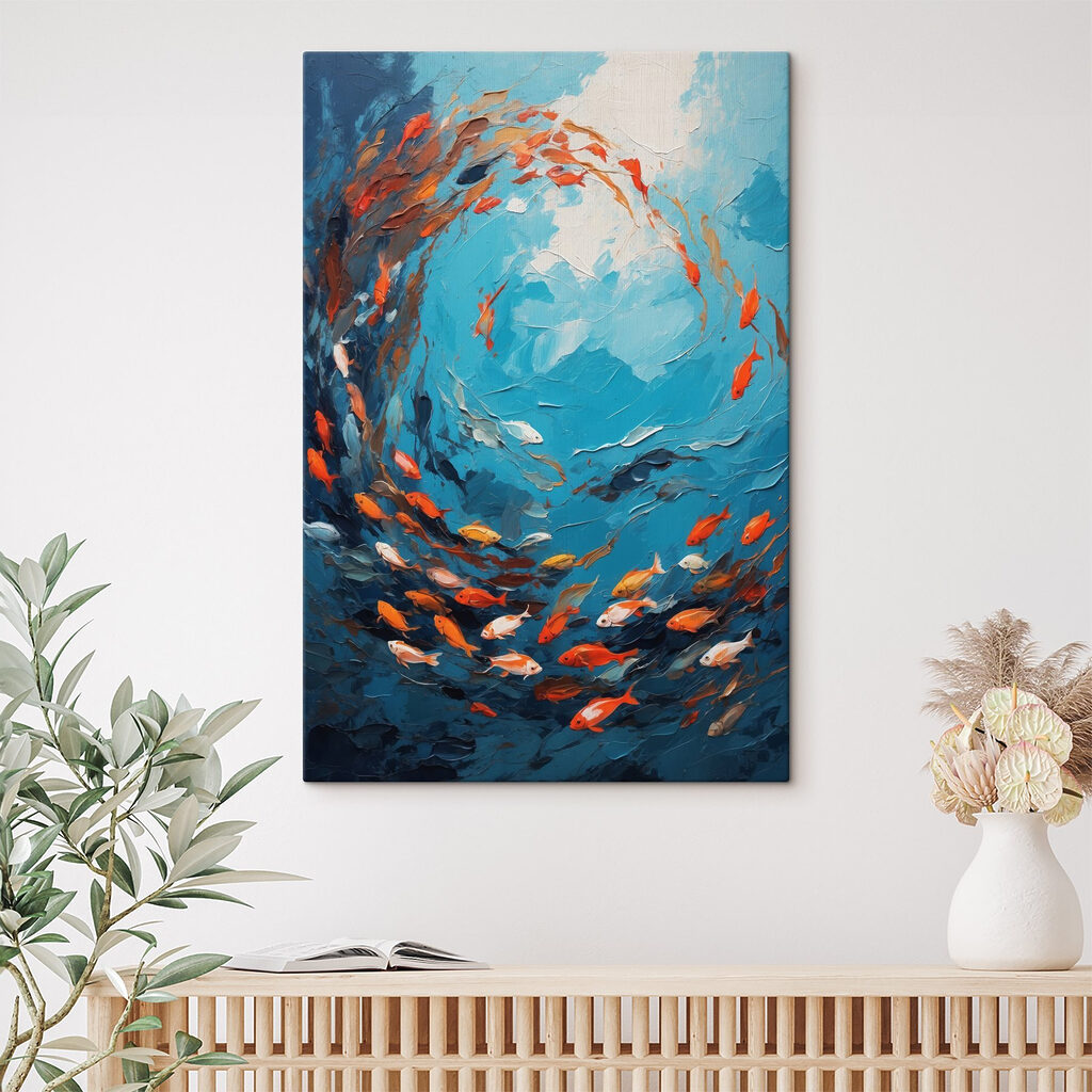 Peixes em círculo colorido — interior 5