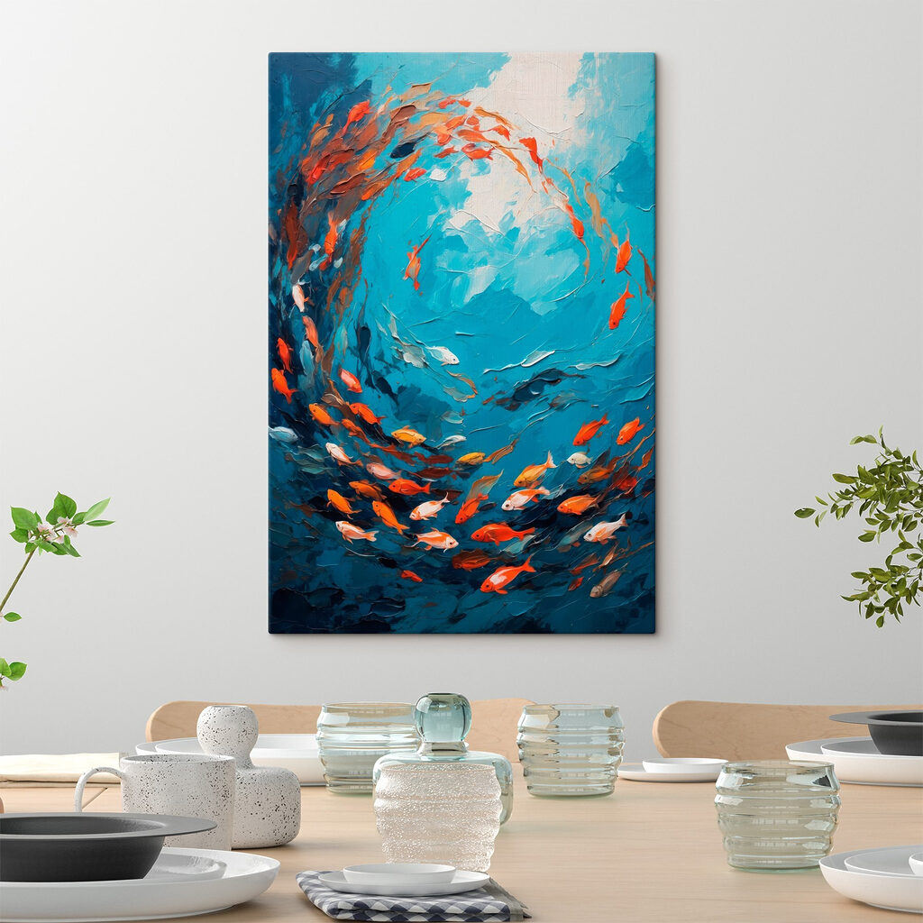Peixes em círculo colorido — interior 4