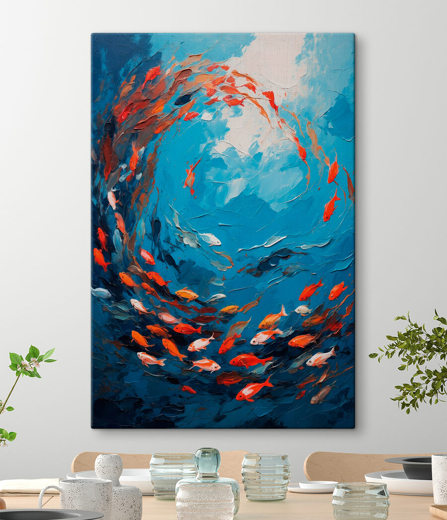 Peixes em círculo colorido — interior 3