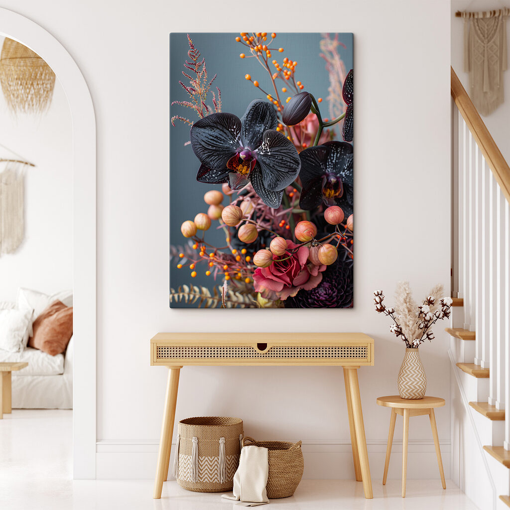 Orquídea preta entre bagas — interior 1