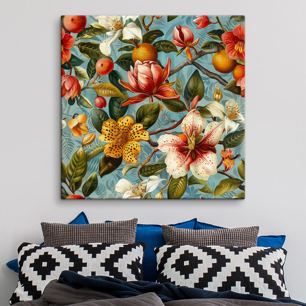 Flores entre fruta laranja — interior 2