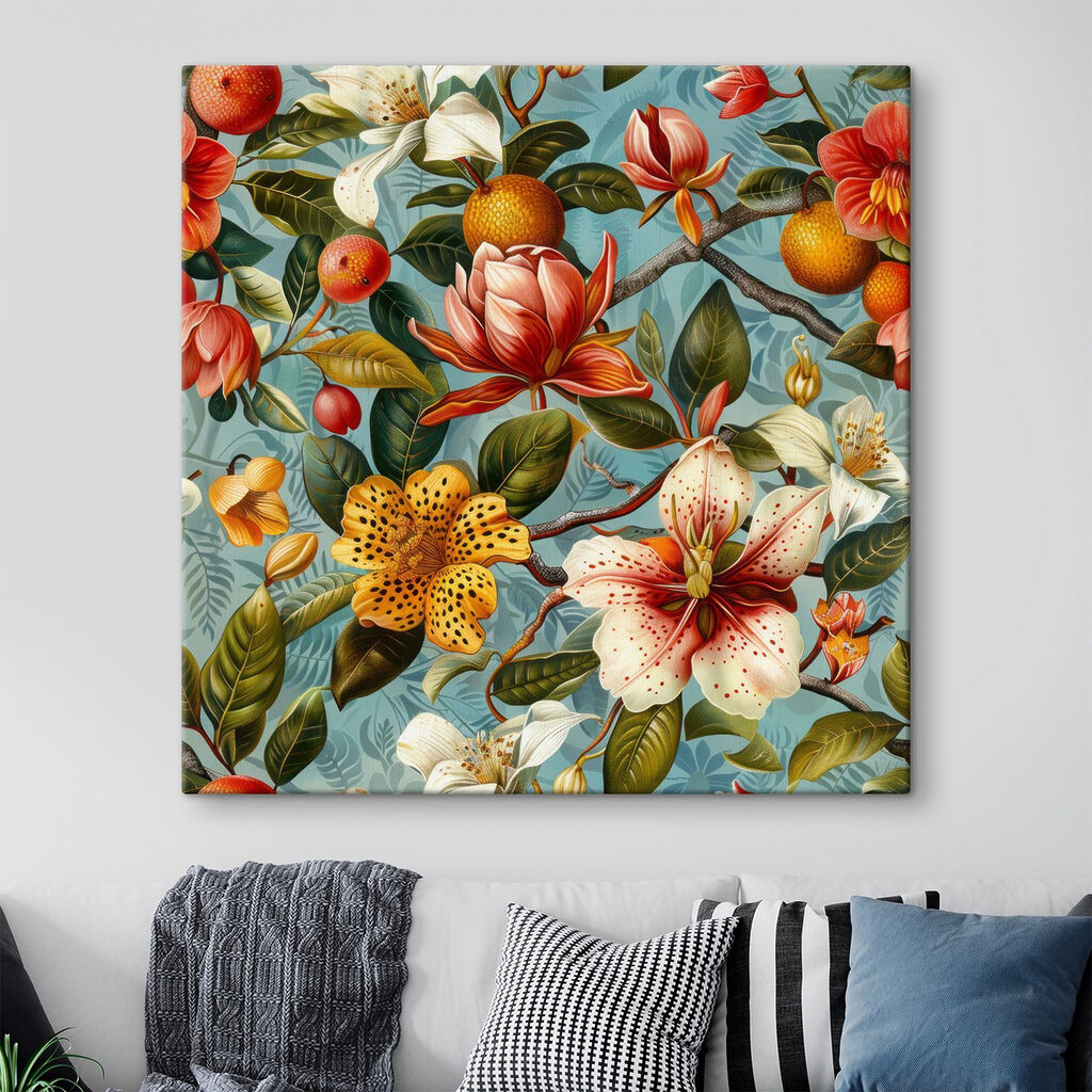 Flores entre fruta laranja — interior 4