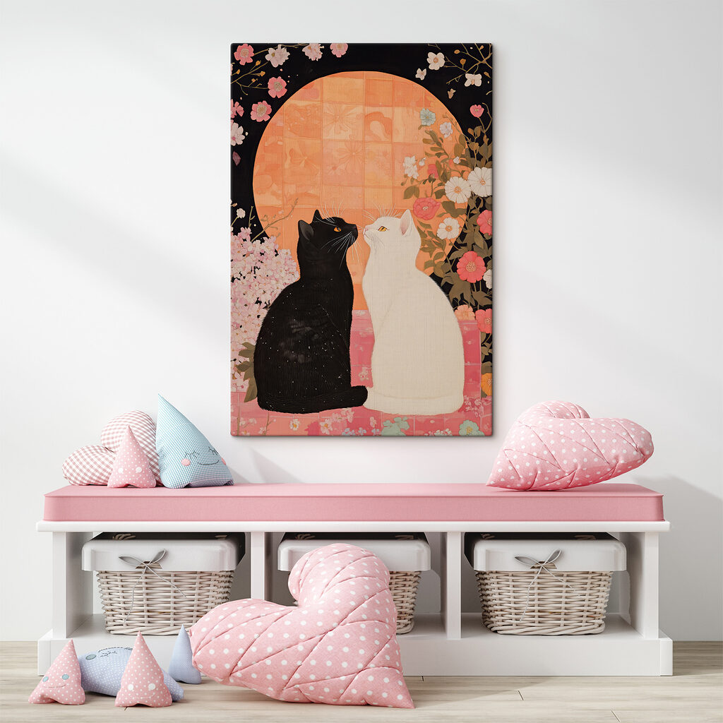 Dois gatos entre flores — interior 3