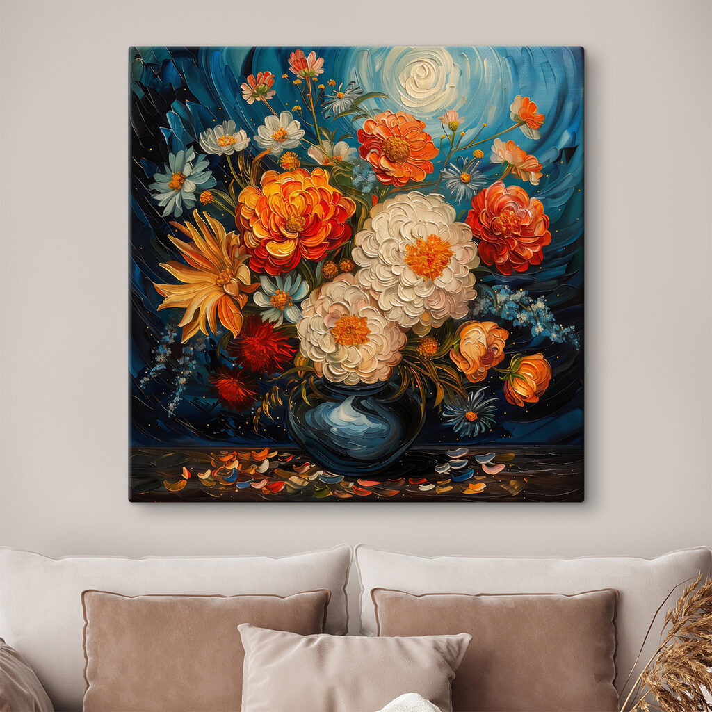 Flores em redemoinhos azuis — interior 1