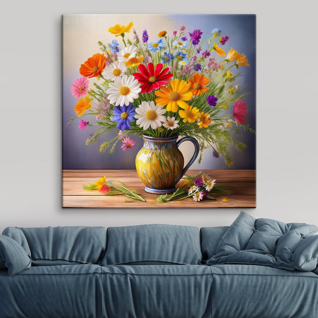 Jarra amarela com flores — interior 3