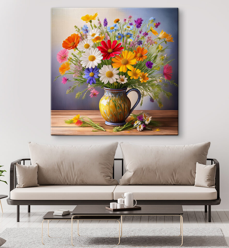 Jarra amarela com flores — interior 2