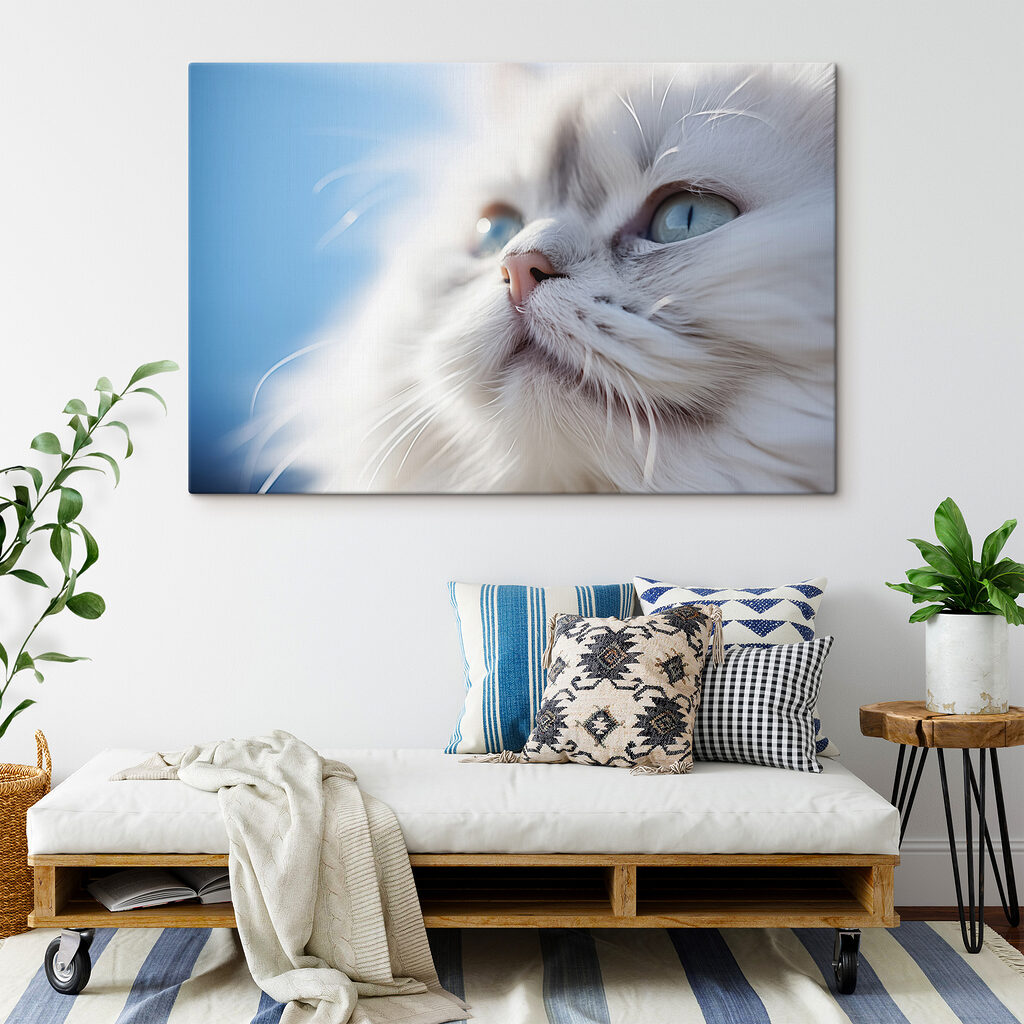 Olhar de gato branco — interior 2