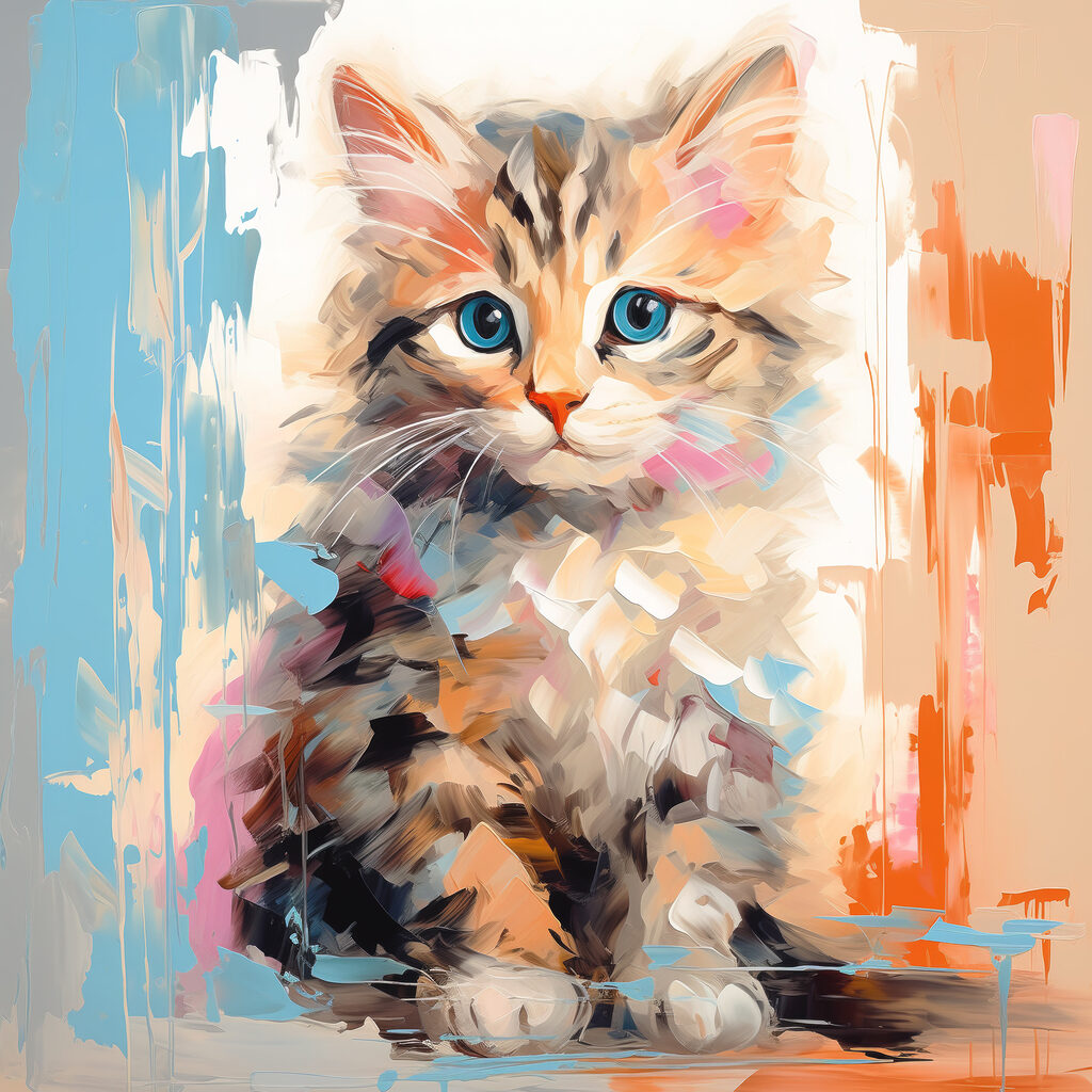 Gatinho em pinceladas — design completo