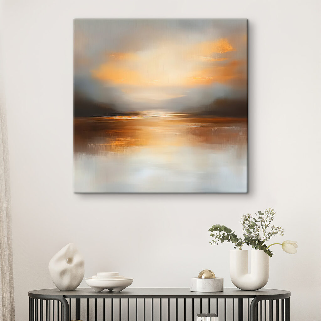 Entardecer dourado sobre água — interior 2