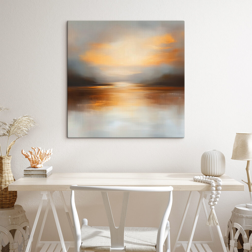 Entardecer dourado sobre água — interior 3