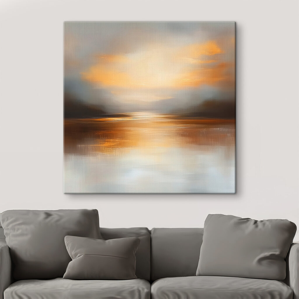 Entardecer dourado sobre água — interior 4