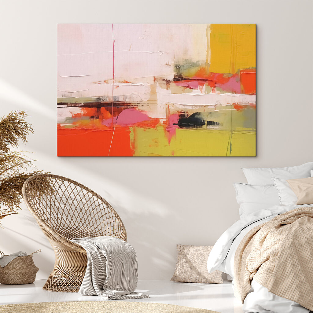 Faixas coral e rosa — interior 1