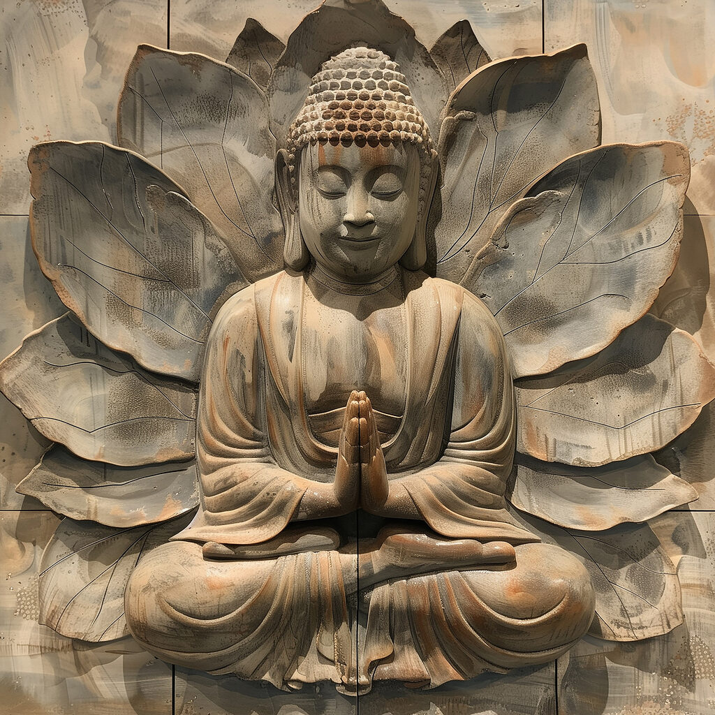 Buda diante de lótus — design completo