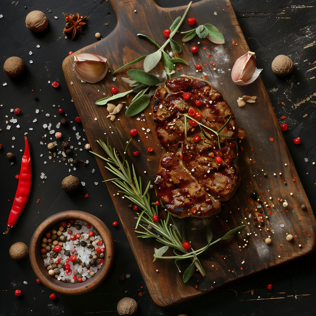 Bife entre ervas — design completo