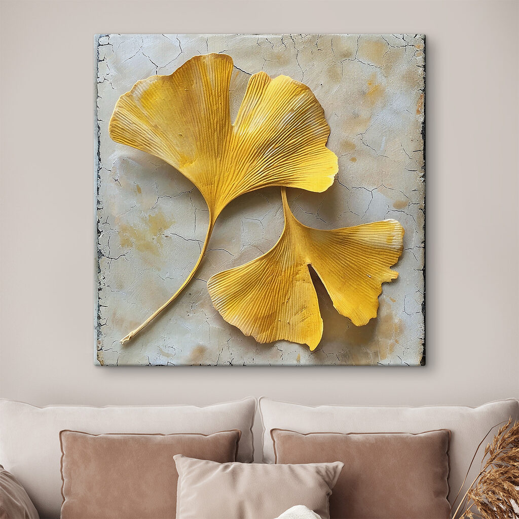 Ginkgo em leques dourados — interior 2