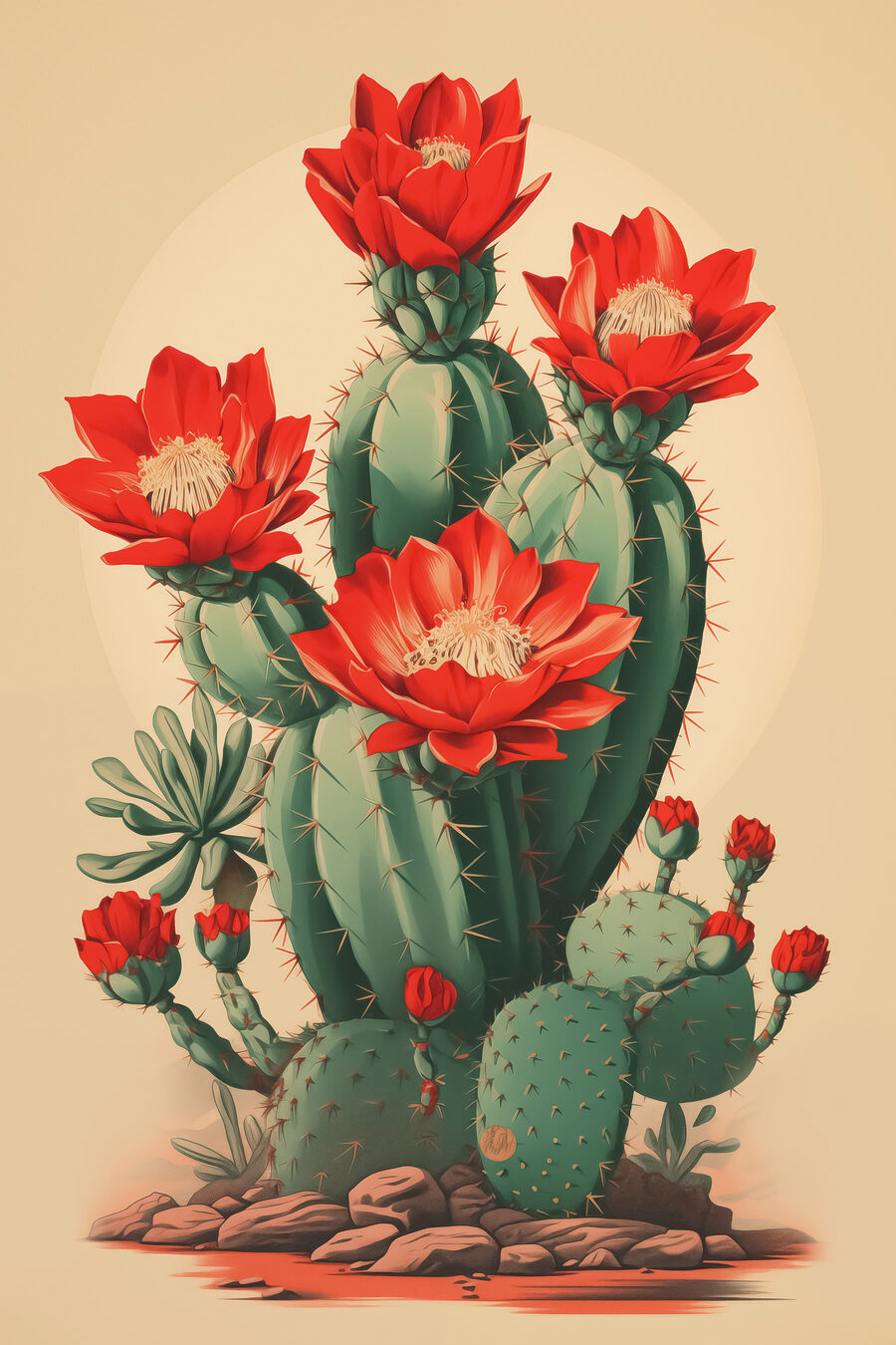 Cato com flor vermelha — design completo