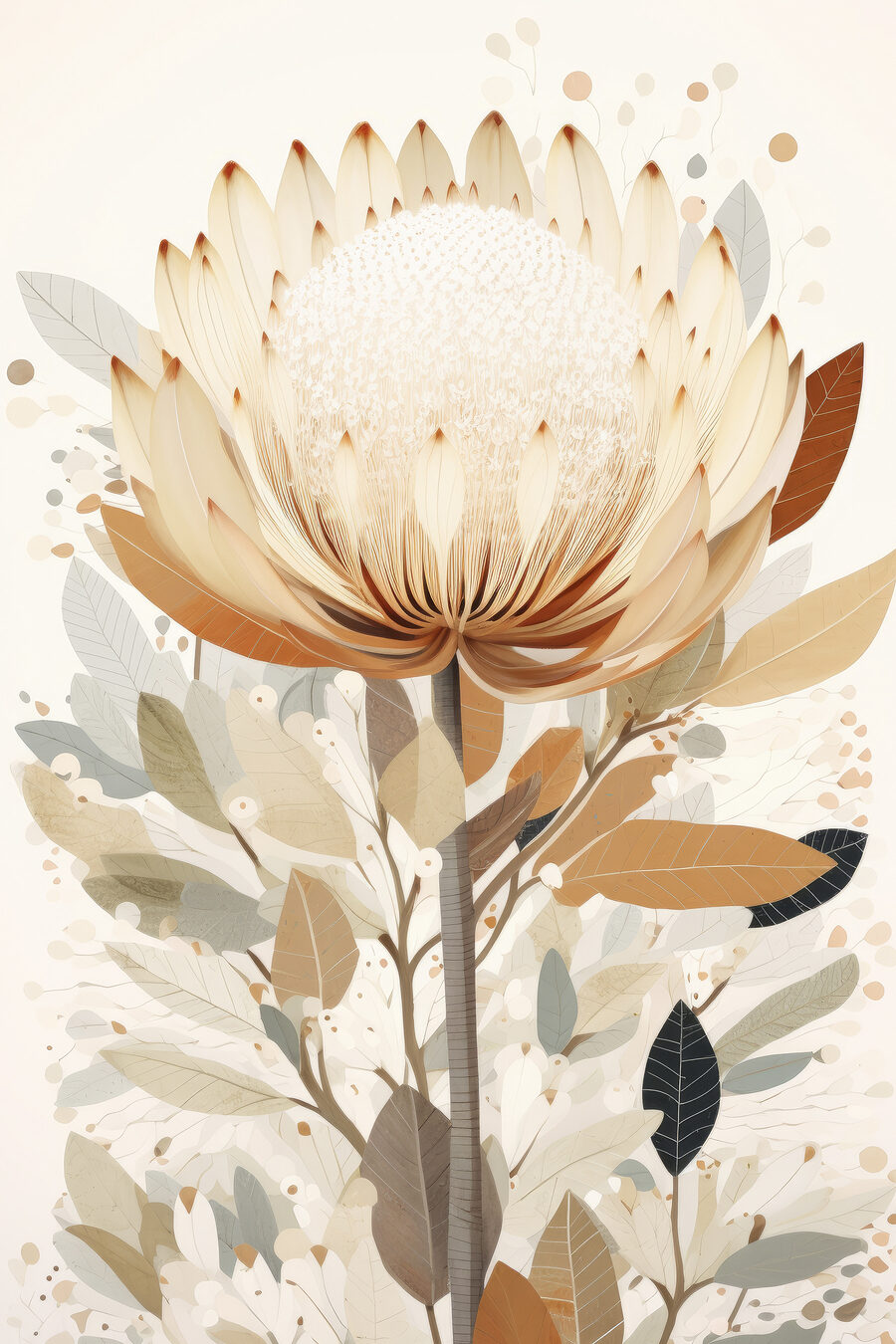 Coroa de protea — design completo