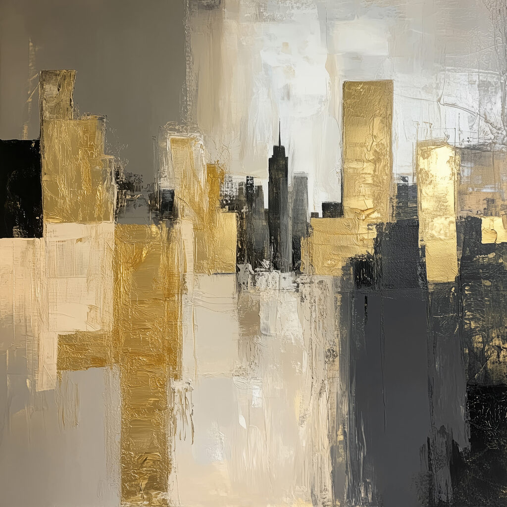Cidade cinzenta e dourada — design completo
