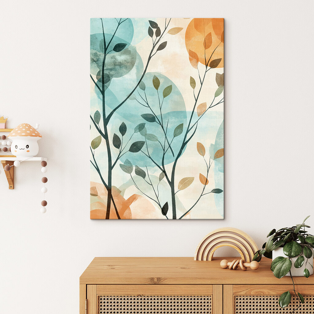 Ramos e círculos pastel — interior 1