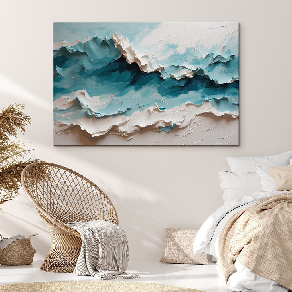 Ondas turquesa e brancas — interior 4