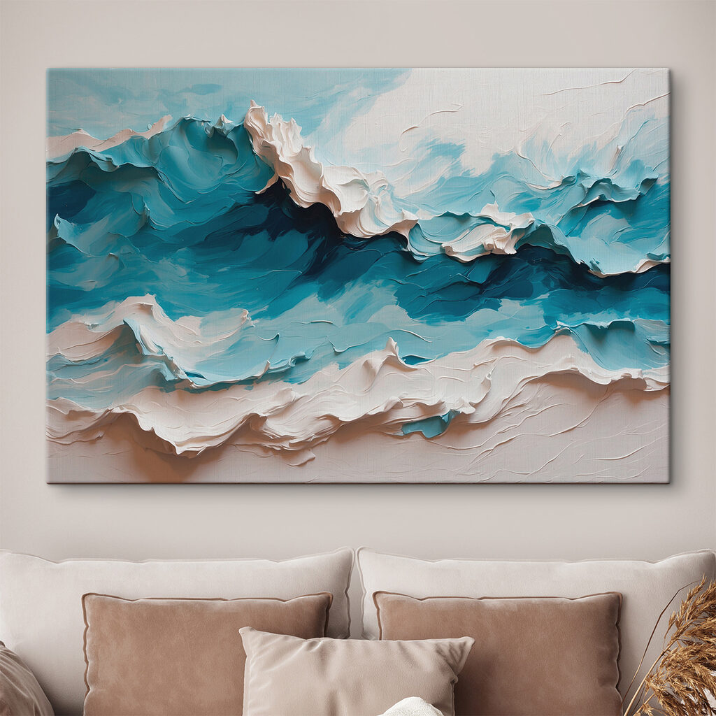 Ondas turquesa e brancas — interior 1