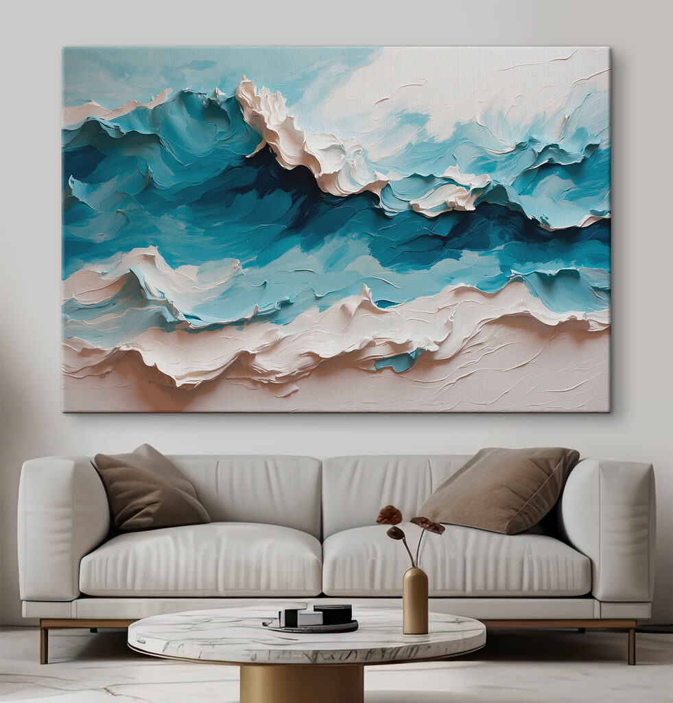Ondas turquesa e brancas — interior 2